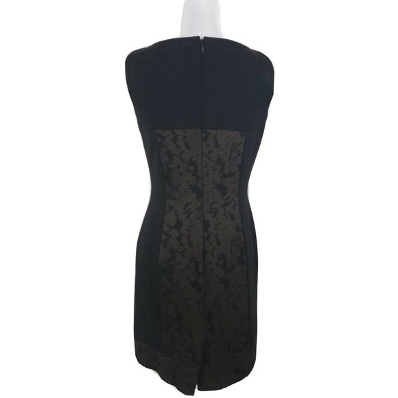 TAHARI ASL ~Woman Size 4Petite~Black/Gold Lined Sheath Formal Dress Fully Lined - Picture 10 of 12